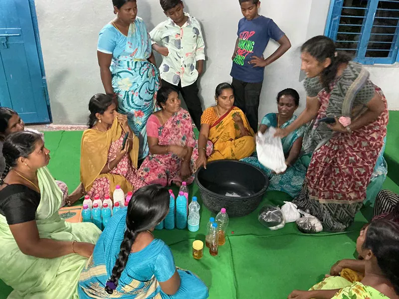 Women participating in Self-Help Group training conducted by SATHYA